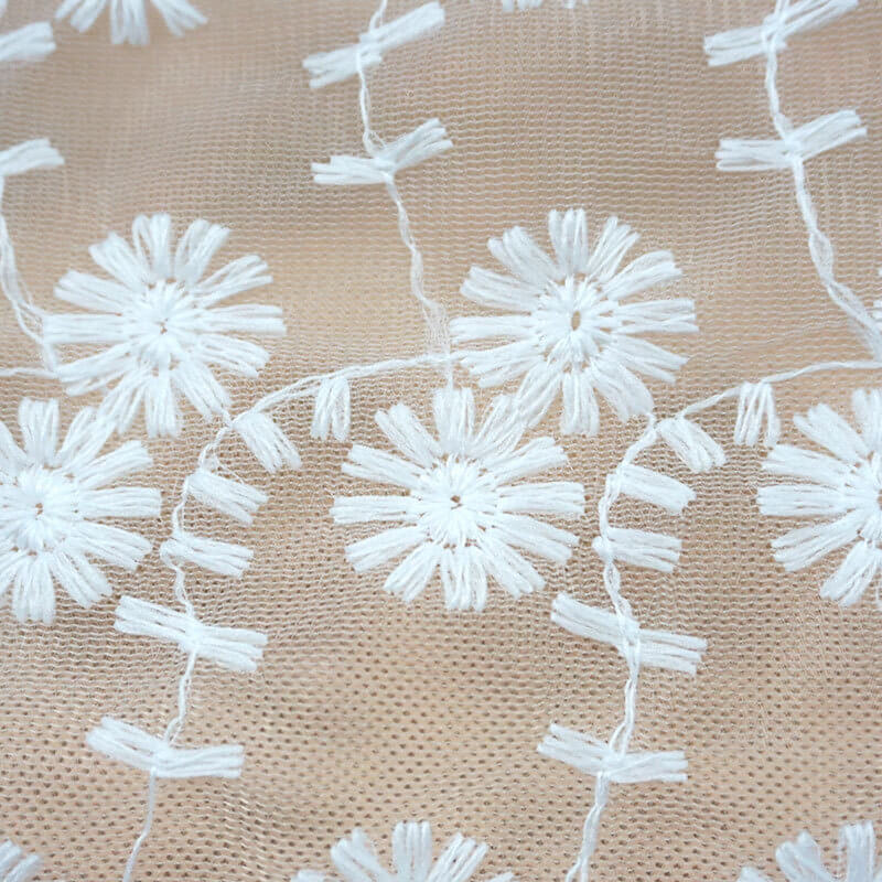 Water Soluble Lace Embroidered Fabric Milk Silk for Women's Wear Whole 4